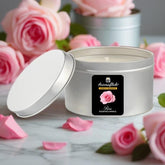 Rose Scented Candle in Silver Tin